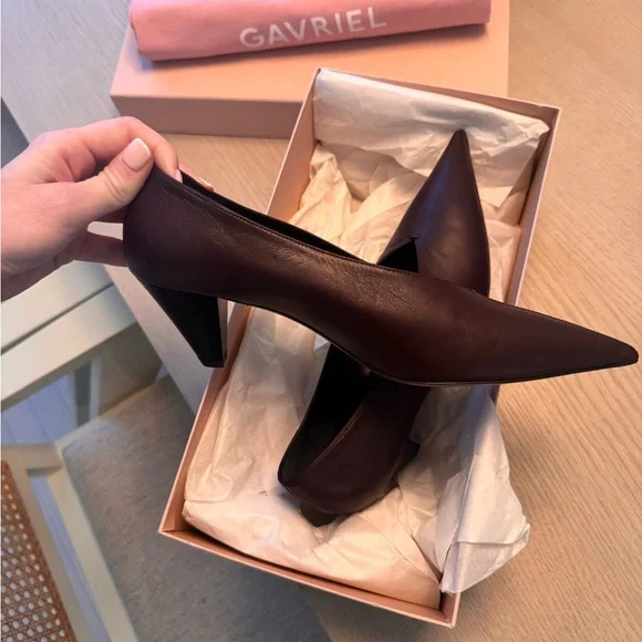 Mansur Gavriel Plum colored Leather Heels - Picture 4 of 5